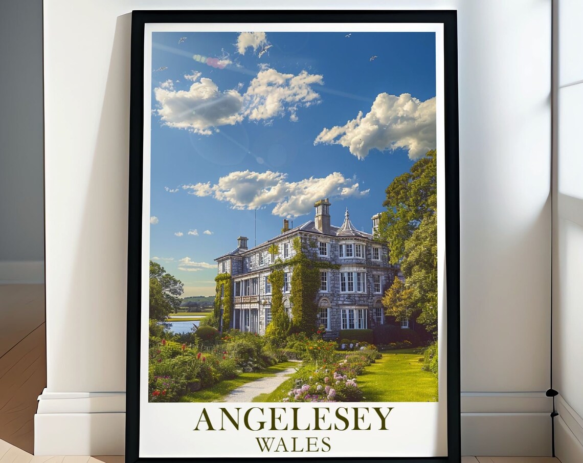 Anglesey Wales Plas Newydd House Poster with Blooming Gardens