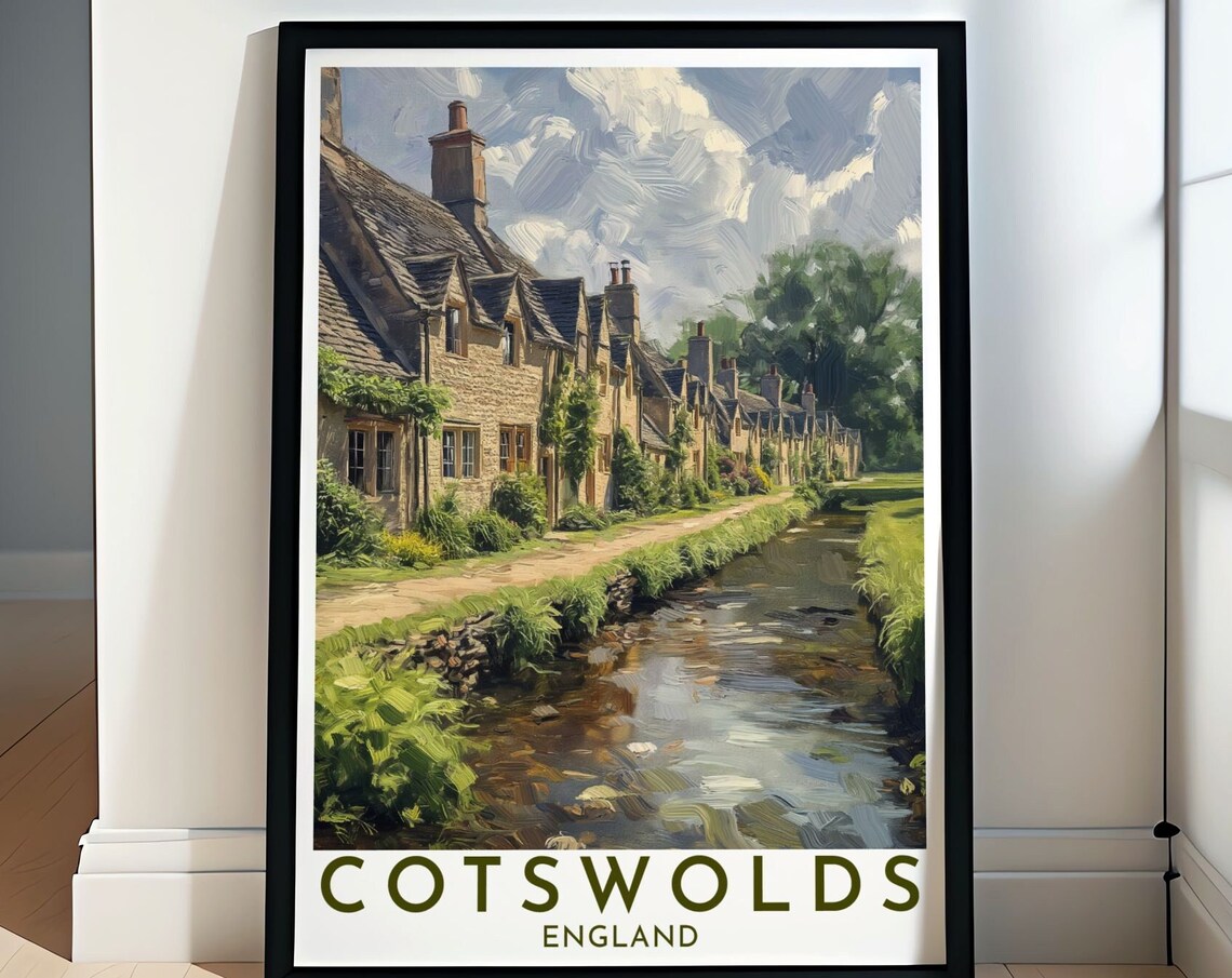 Cotswolds England Arlington Row Bibury Stone Cottages Poster