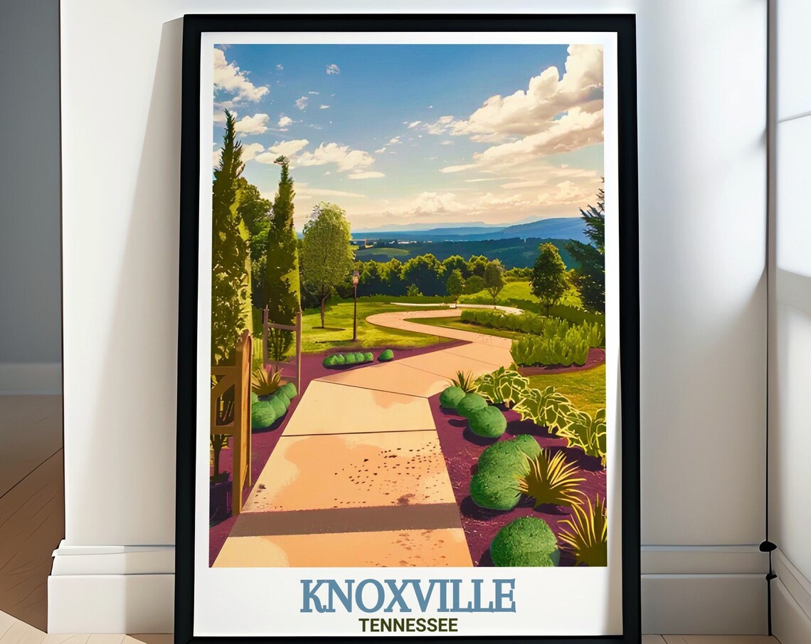 Knoxville Tennessee Botanical Garden Pathway Flowers Travel Poster