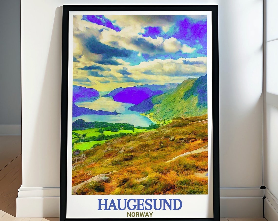 Haugesund Travel Print Steinsfjellet Art Norway Travel Art Steinsfjellet Travel Poster Steinsfjellet Travel Print