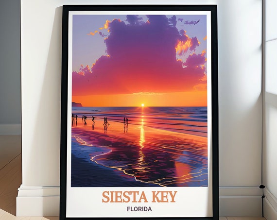 Siesta Key Print Crescent Beach Decor Siesta Key Travel Print For Gifts Siesta Key Art Print Crescent Beach Decor