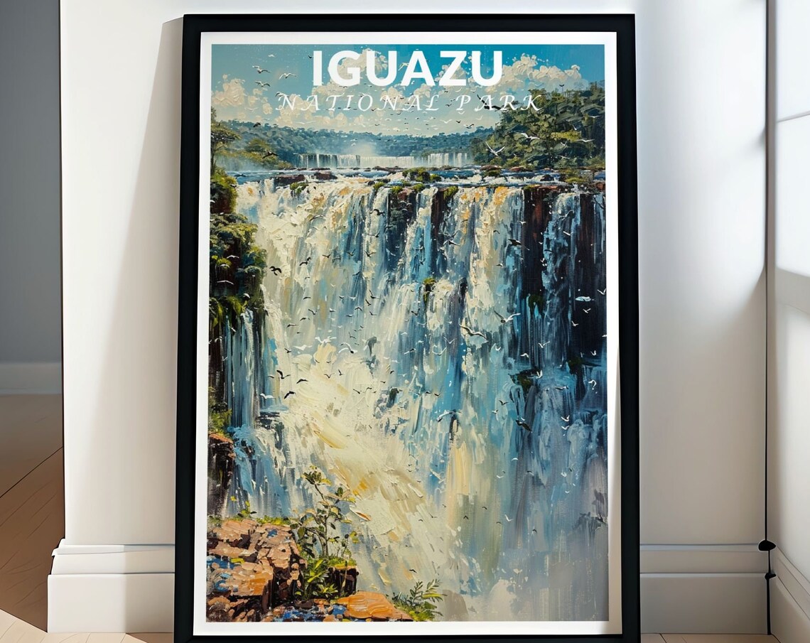 Iguazu National Park Mighty Waterfalls Panorama Travel Art Poster