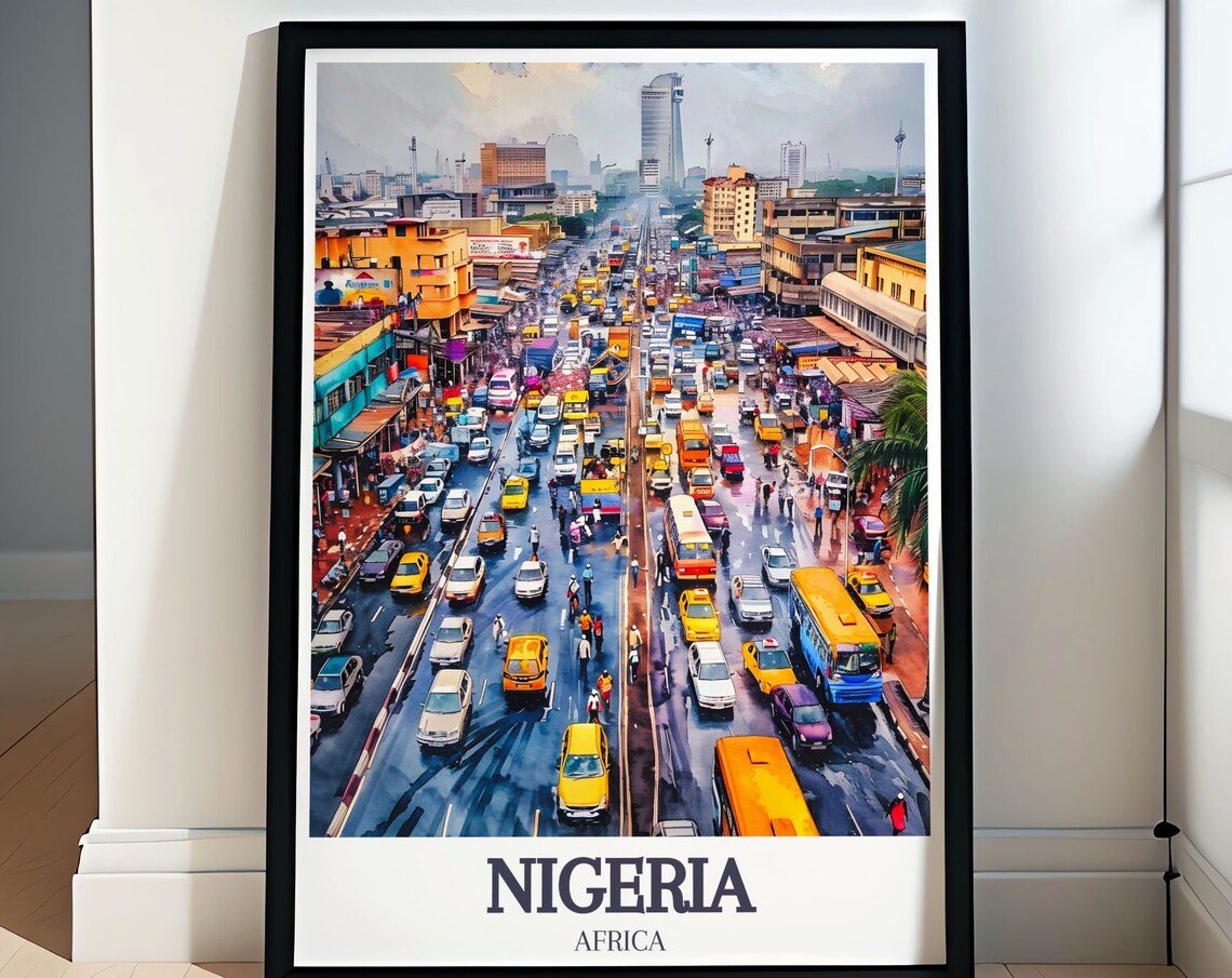 Nigeria Travel Poster, Lagos Wall Art Print