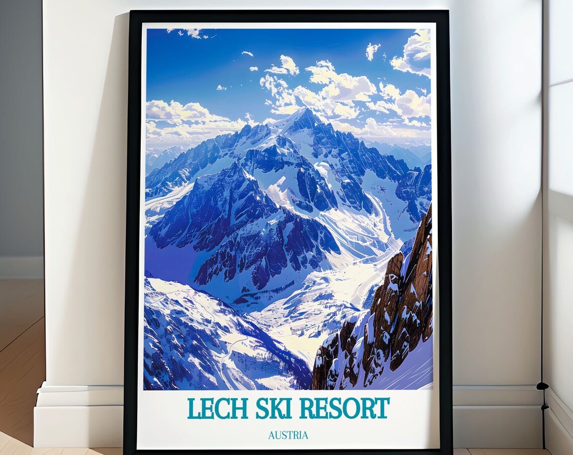 Lech Ski Resort Austria Snowy Alpine Peaks Winter Scene Poster