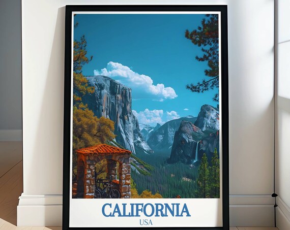 California USA Yosemite Granite Cliffs Waterfall Valley Poster