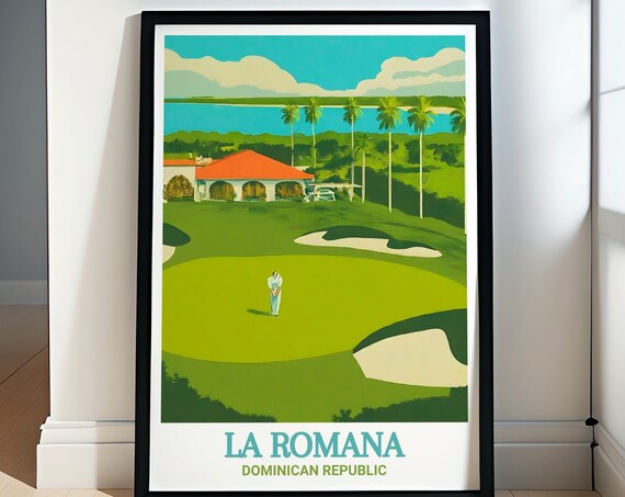 La Romana Travel Art Collection Teeth Of The Dog Golf Travel Posters Caribbean Cultural Decor Teeth Of The Dog Golf Wall Art