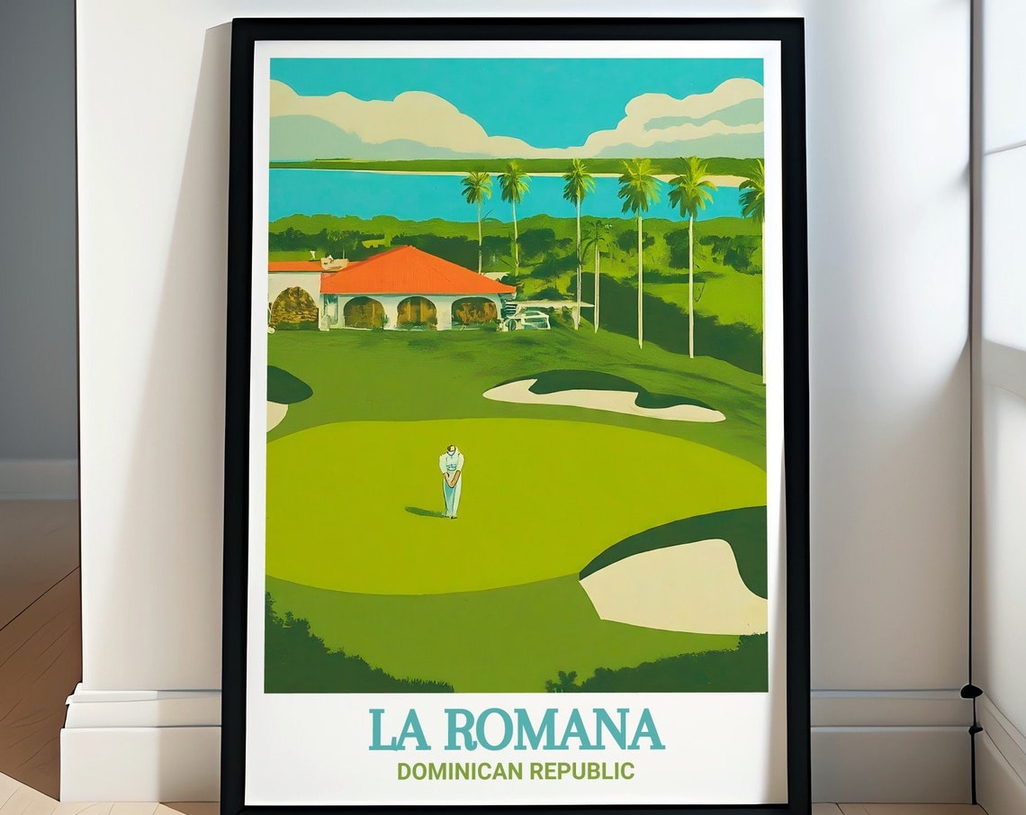 La Romana Travel Art Collection Teeth Of The Dog Golf Travel Posters Caribbean Cultural Decor Teeth Of The Dog Golf Wall Art