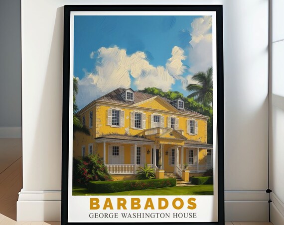 Barbados George Washington House Historic Colonial Mansion Poster