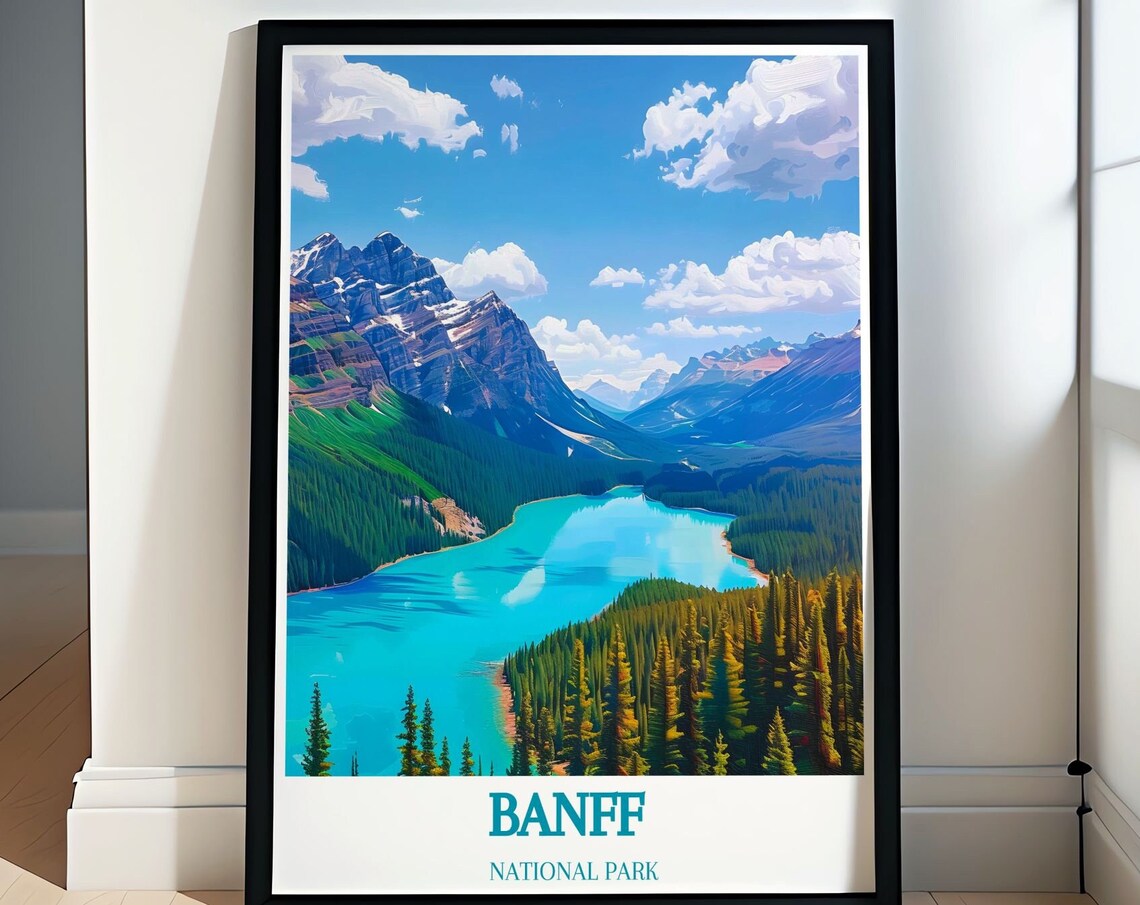 Banff National Park Peyto Lake Overlook Alpine Travel Poster