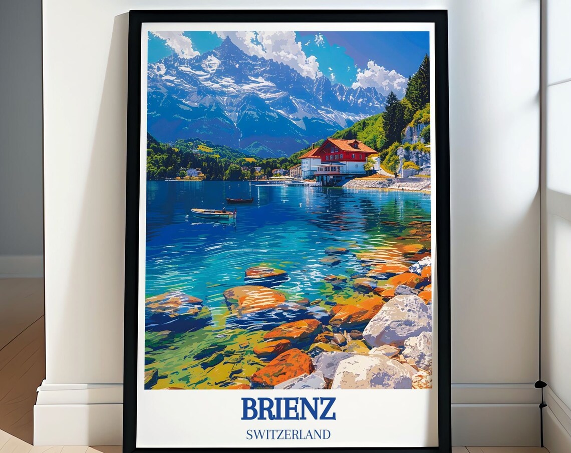 Brienz Switzerland Alpine Lake Crystal Turquoise Water Poster