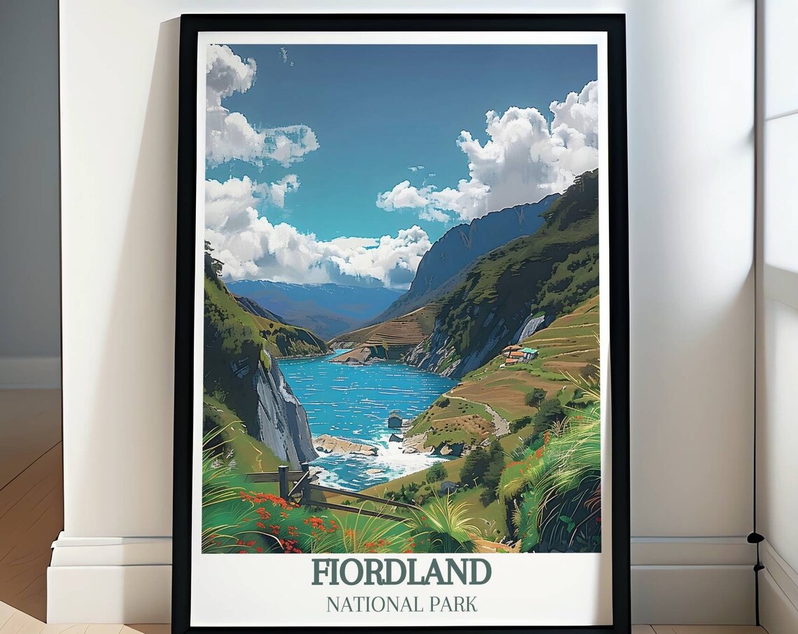 Fiordland National Park Rugged Coast Mountains New Zealand Poster