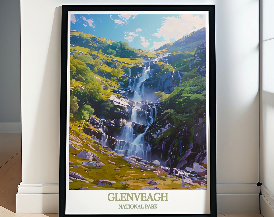 Glenveagh National Park Ireland Cascading Rocky Waterfall Poster