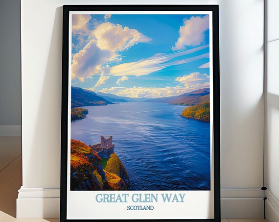 Great Glen Way Scotland Loch Ness Castle Aerial Travel Poster