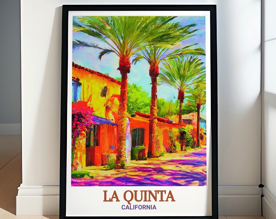La Quinta Old Town Palm Lined Street California Travel Poster