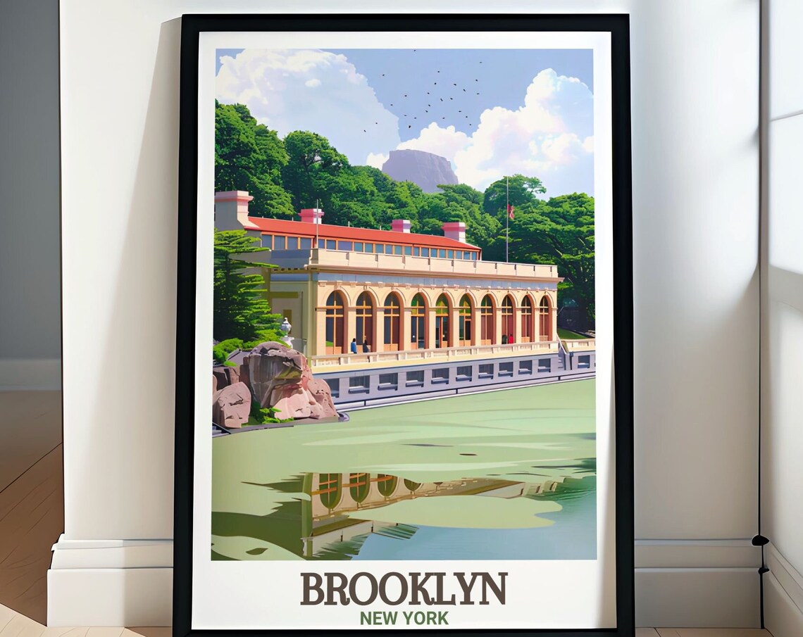 Brooklyn New York Prospect Park Lakeside Pavilion Travel Poster