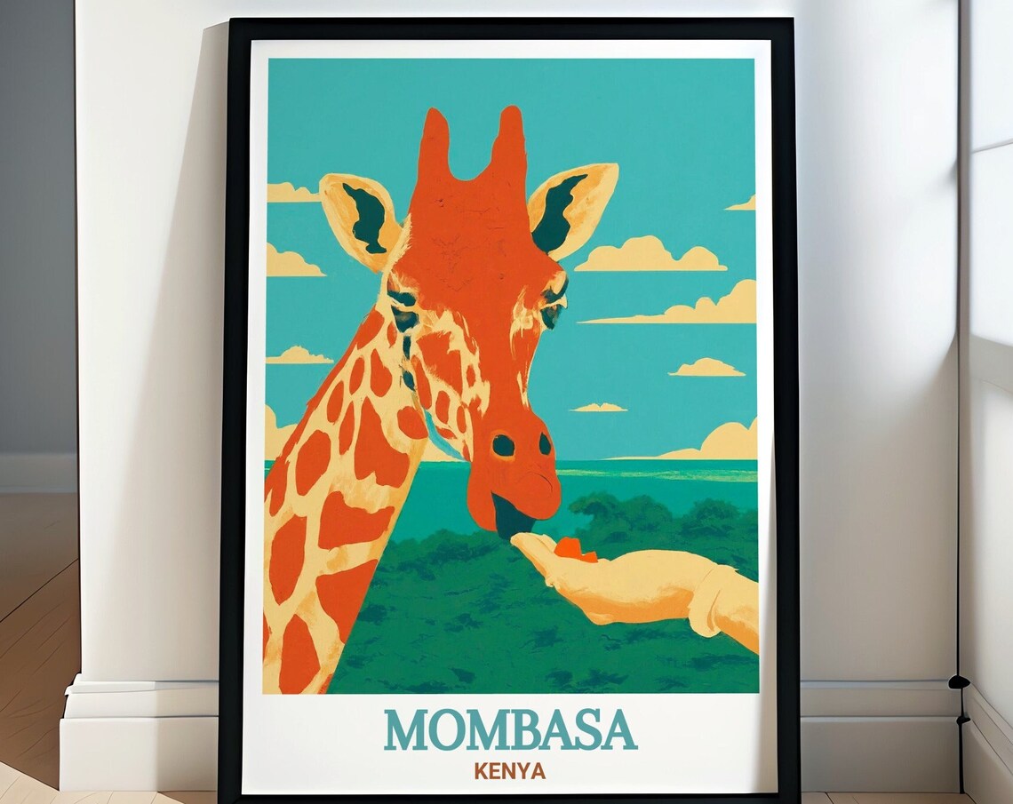Mombasa Travel Poster Haller Park Prints For Your Kenya Decor Haller Park Travel Posters For Kenya Lovers Mombasa Travel Gifts