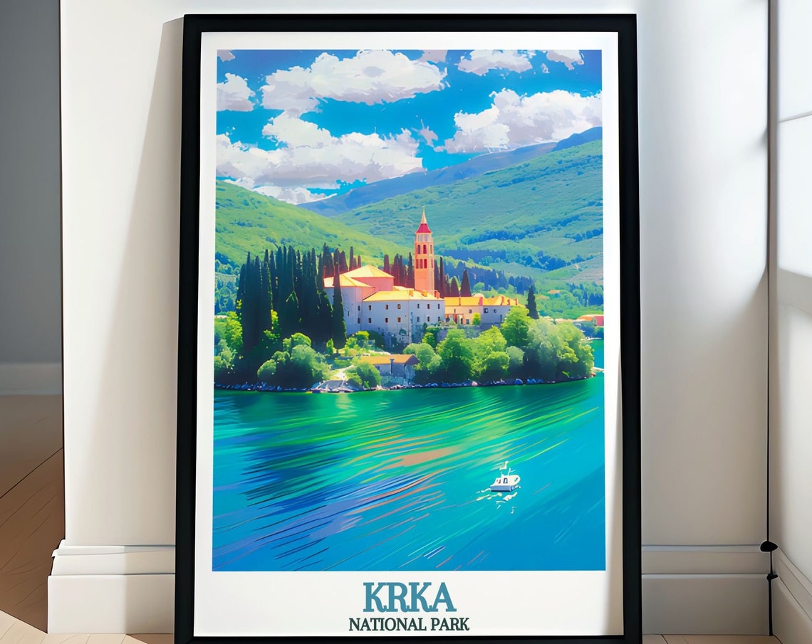 Visovac Island Monastery on an Emerald Lake in Croatia Poster