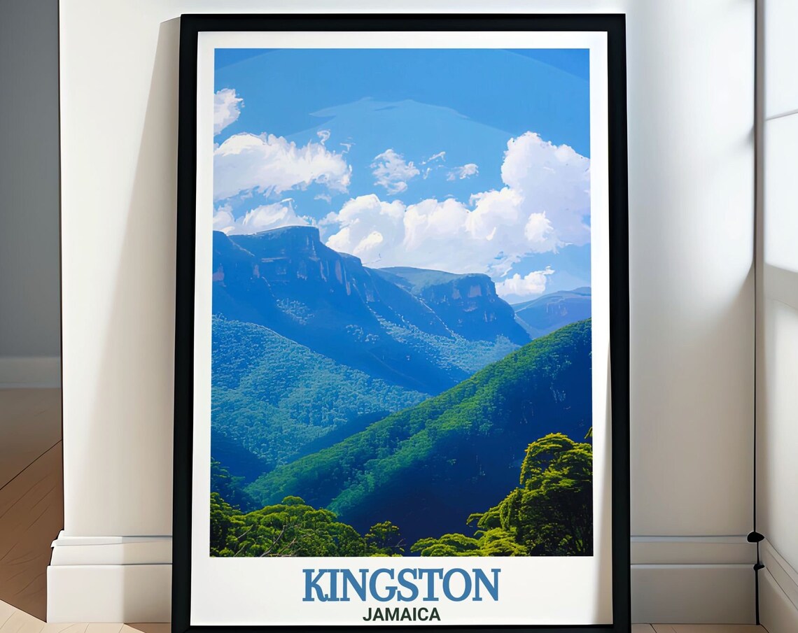 Kingston Jamaica Blue Mountains Misty Peaks Vista Scenery Poster