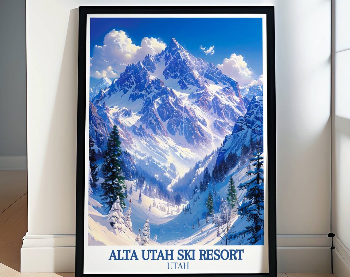 Alta Utah Ski Resort Towering Snow Peaks Alpine Panorama Poster