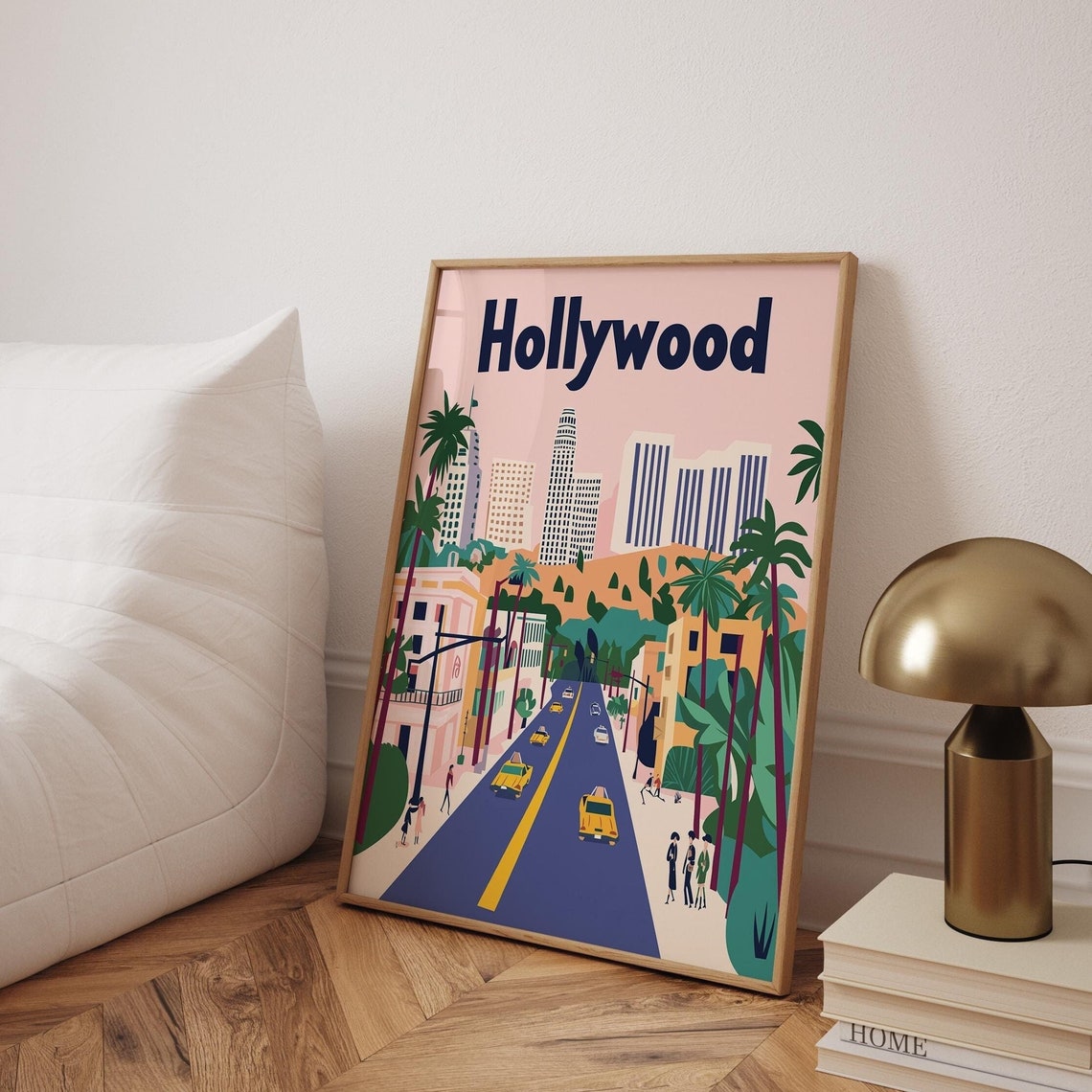 Hollywood Sign Poster Los Angeles Cityscape Art Print