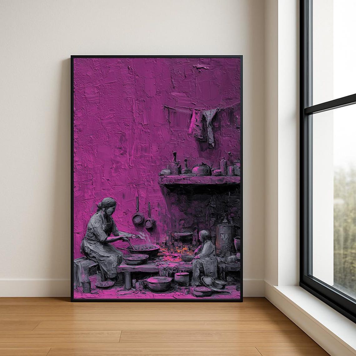 High Resolution Working Woman Oil Painting