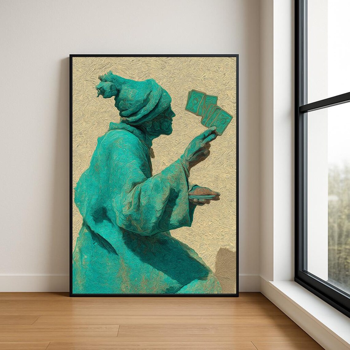 Magician Wall Art Print Abstract Wizard In Mystic Fantasy Painting