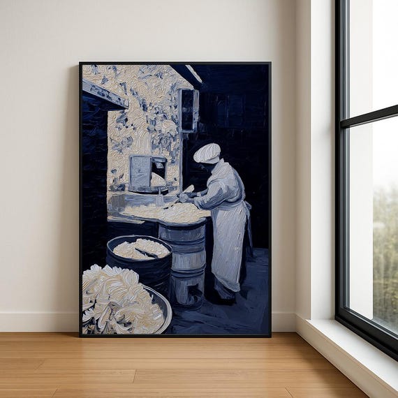 High Resolution Working Woman Oil Painting