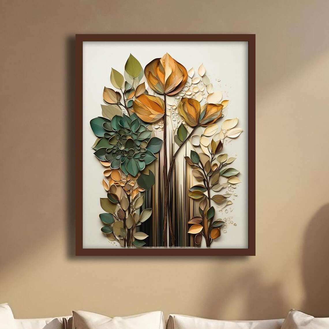 Earth Tones Botanical Print, Neutral Floral Art Print - Image 4