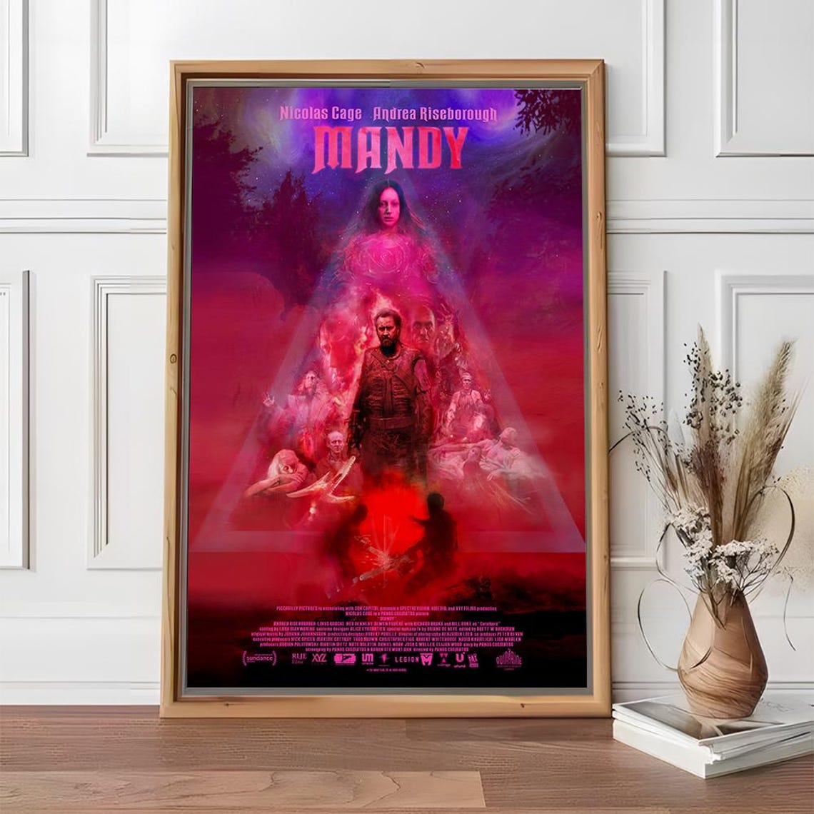 Mandy Nicolas Cage Horror Film Red Neon Psychedelic Art Poster - Image 2