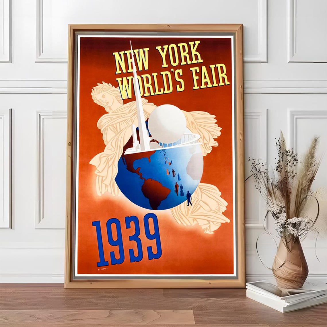 1939 New York Worlds Fair Art Deco Trylon Perisphere Travel Poster - Image 2