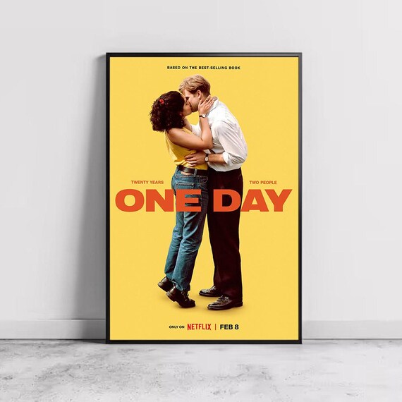 One Day Netflix Twenty Years Two People Romance Yellow Kiss Poster