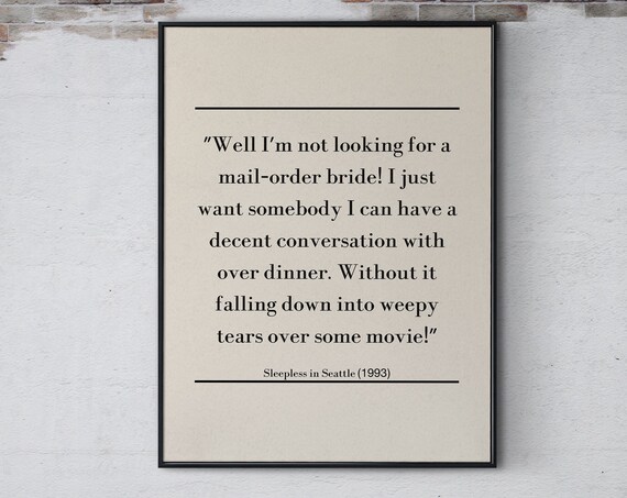 Sleepless In Seattle 1993 Romantic Movie Quote Minimalist Art Poster