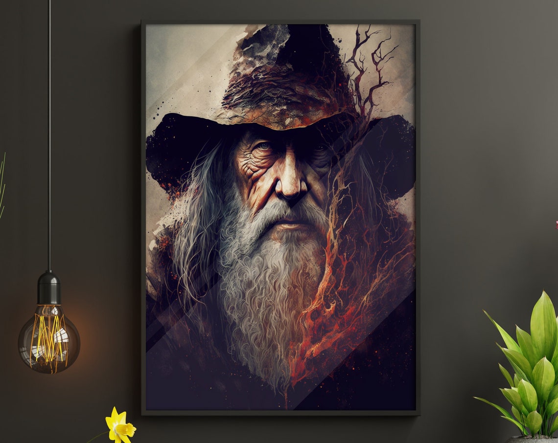 Gandalf Movie Poster Paint The Lord Of The Rings Movie Print Film Wall Art Movie Poster Gift Wall Decor Print