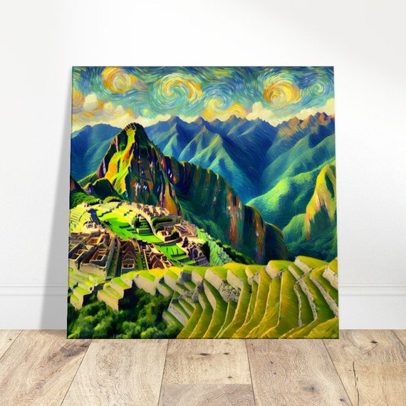 Machu Picchu Mystic Peaks Oil Painting Print Impressionism Living Roombedroom Wall Prints Housewarming Gift
