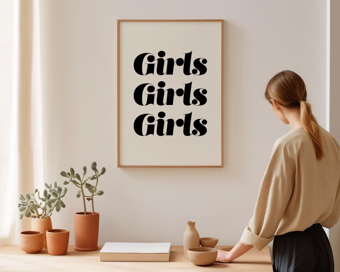 Girls Room Typography Art Print, Black And White Minimalist - Image 2