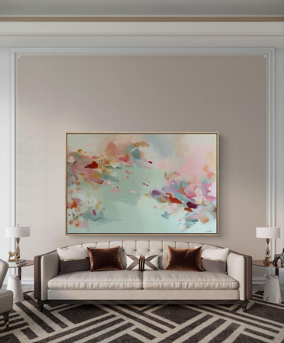 Colorful Abstract Art Print Large Neutral Minimalist Decor