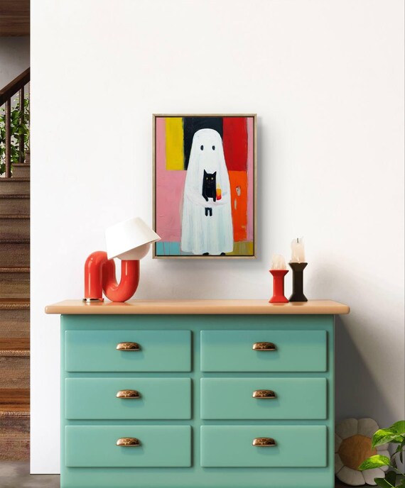 Cat And Candle Halloween Poster Art