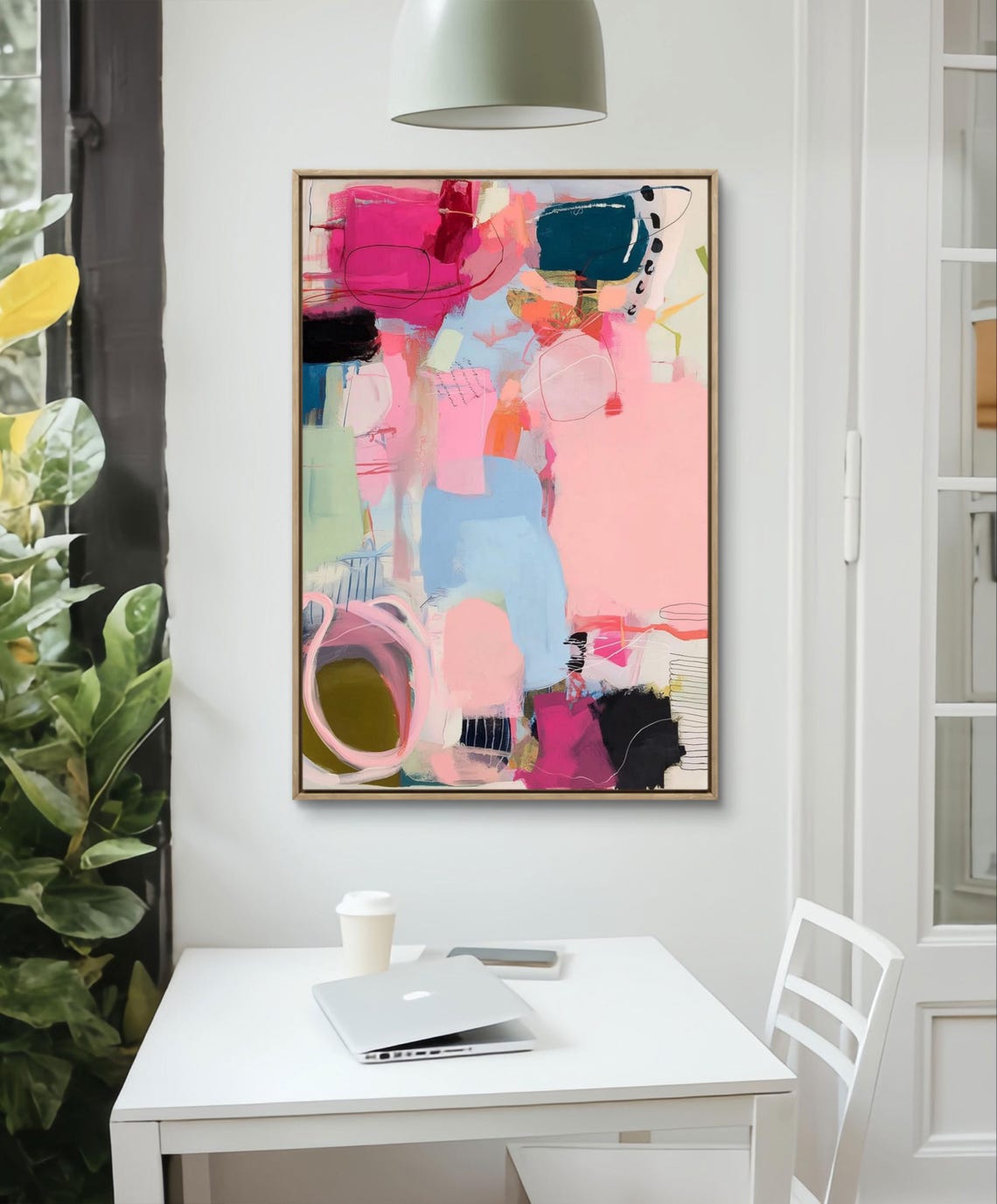 Colorful Abstract Art Print Large Neutral Wall Decor Canvas