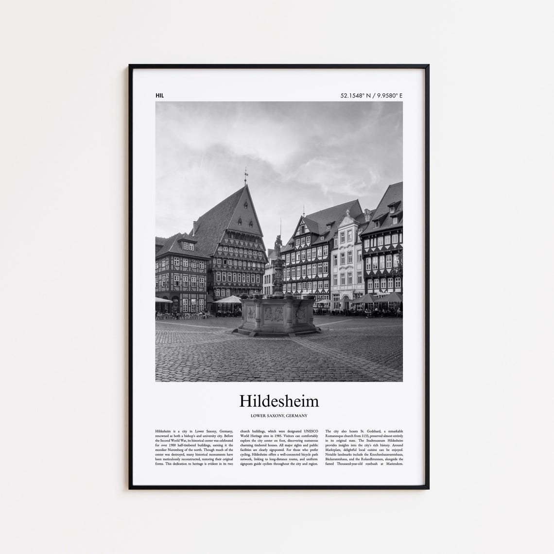 Historic Hildesheim Market Square Half Timbered Germany Photo Poster