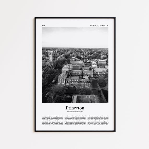 Princeton Black And White Print Photo Poster Travel Gift New Jersey United States Usa Wall Art