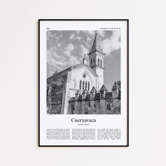 Cuernavaca Black And White Print Photo Poster Travel Gift Morelos Mexico Wall Art Home Decor
