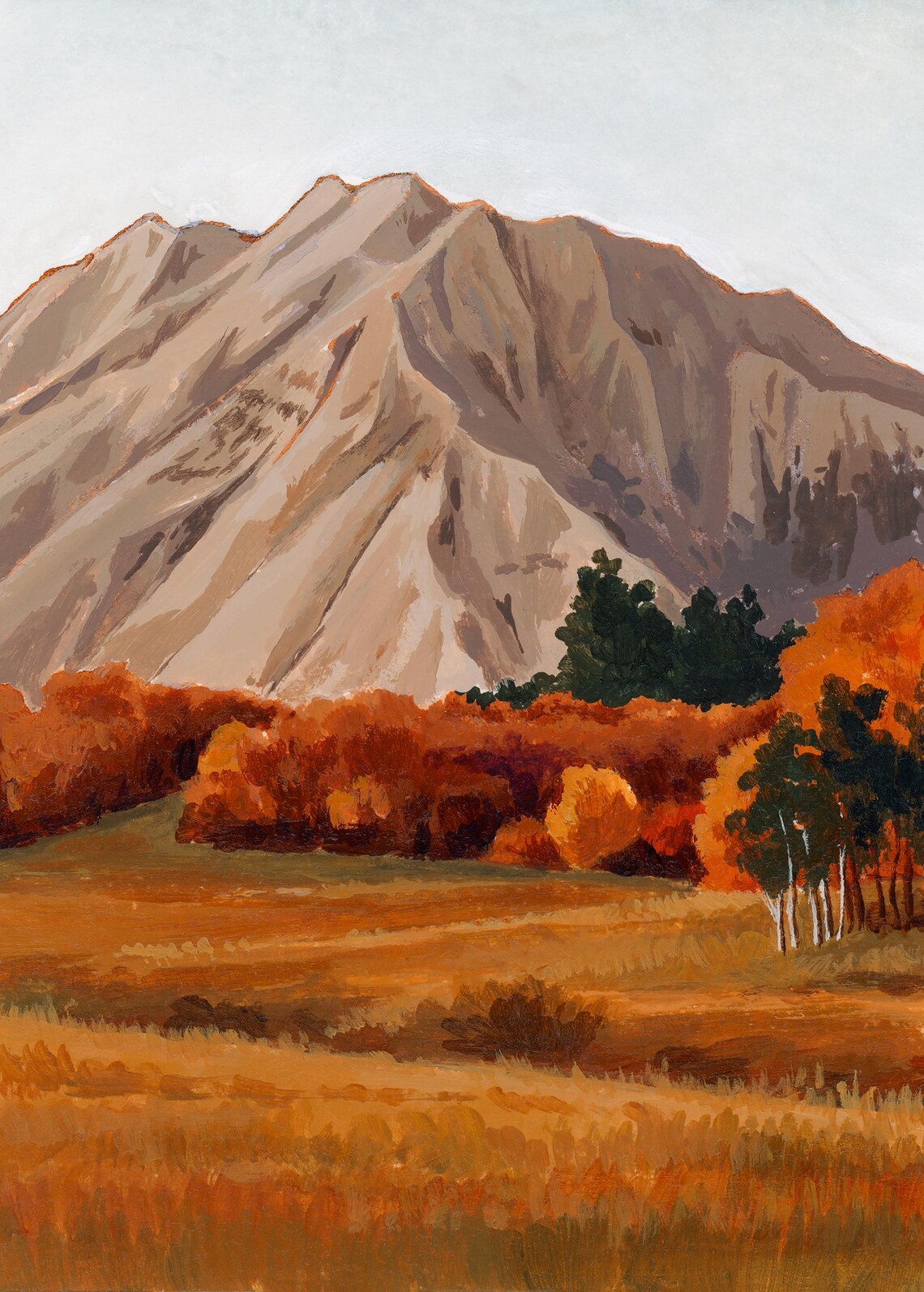 Mount Timpanogos Art Print, Autumn Watercolor Landscape - Image 2