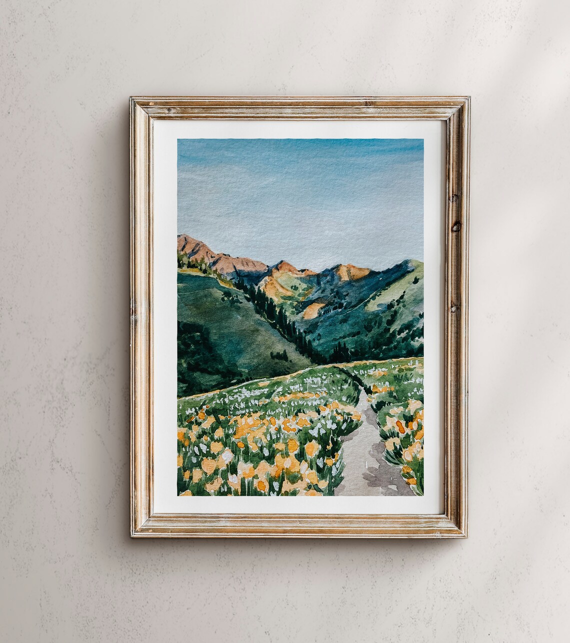 Mountain Scene Watercolor Landscape Art Print