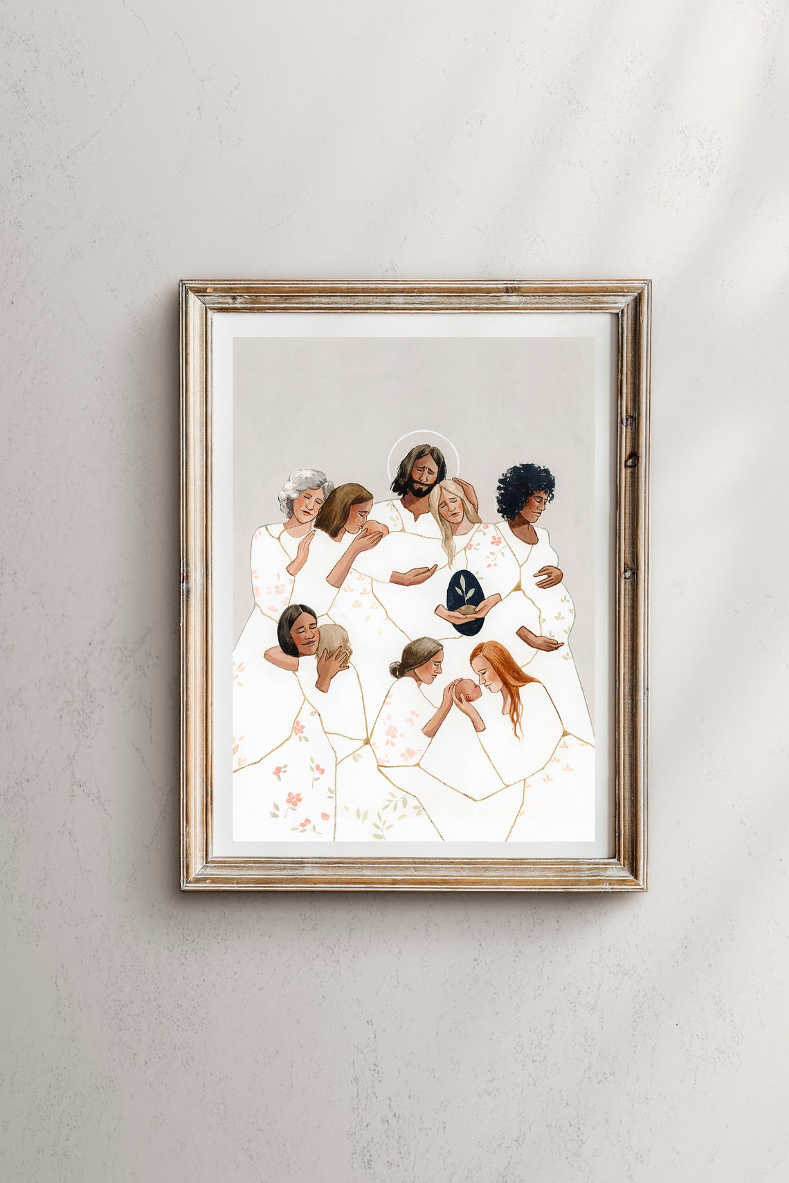 Jesus Christ Kintsugi Motherhood Art Print