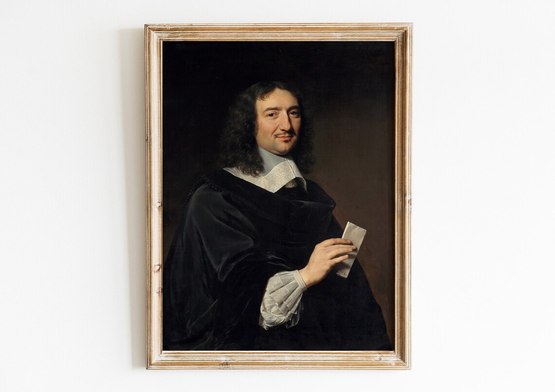 Jean Baptiste Colbert 17th Century Baroque Oil Portrait Vintage Poster