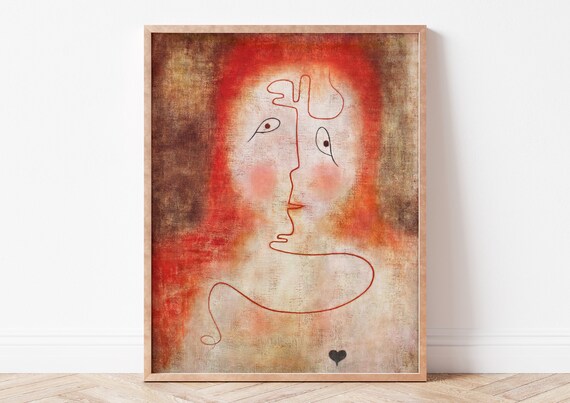 In The Magic Mirror Paul Klee Art Print Poster Orange Trendy Wall Home Decor Oil Paint