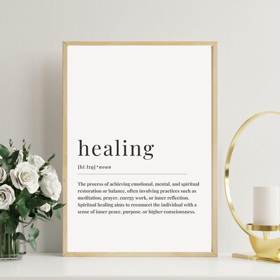 Healing Definition Dictionary Art Spiritual Wellness Quote Poster