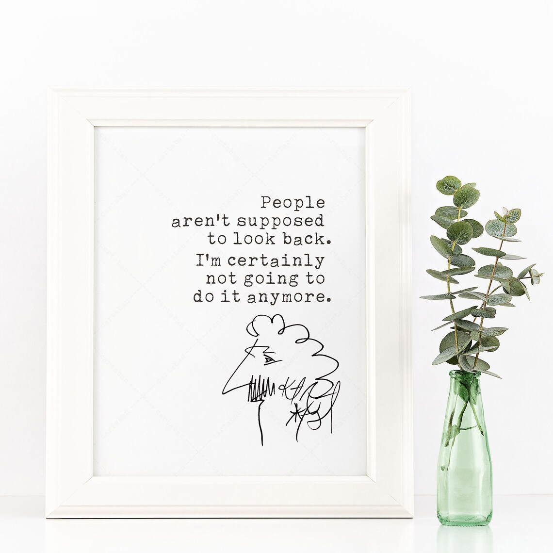 Kurt Vonnegut People Aren't Supposed to Look Back Quote Poster Print - Image 2