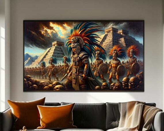 Aztec Warriors, Mexican Cultural Historical Art Print