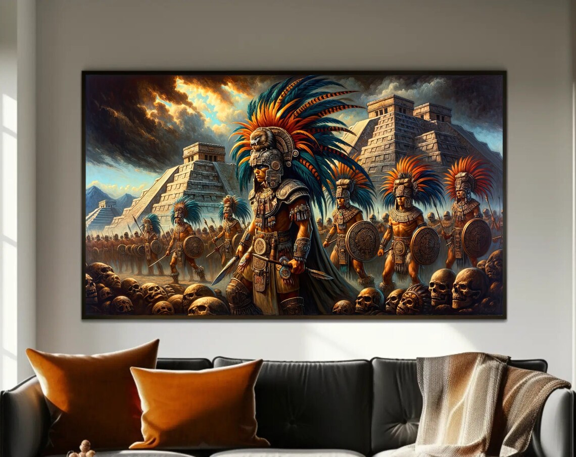 Aztec Warriors, Mexican Cultural Historical Art Print